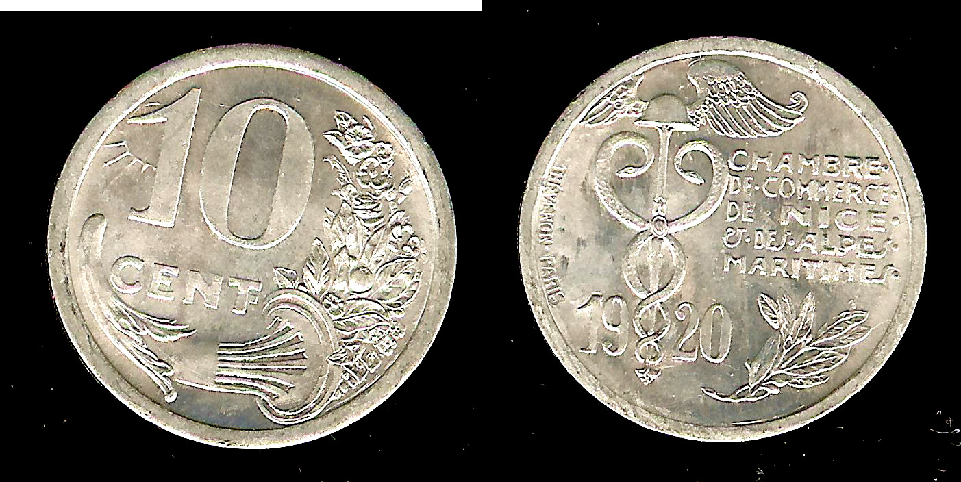 Chambre de commerce Nice - Alpes-Maritimes (06) 10 centimes 1920